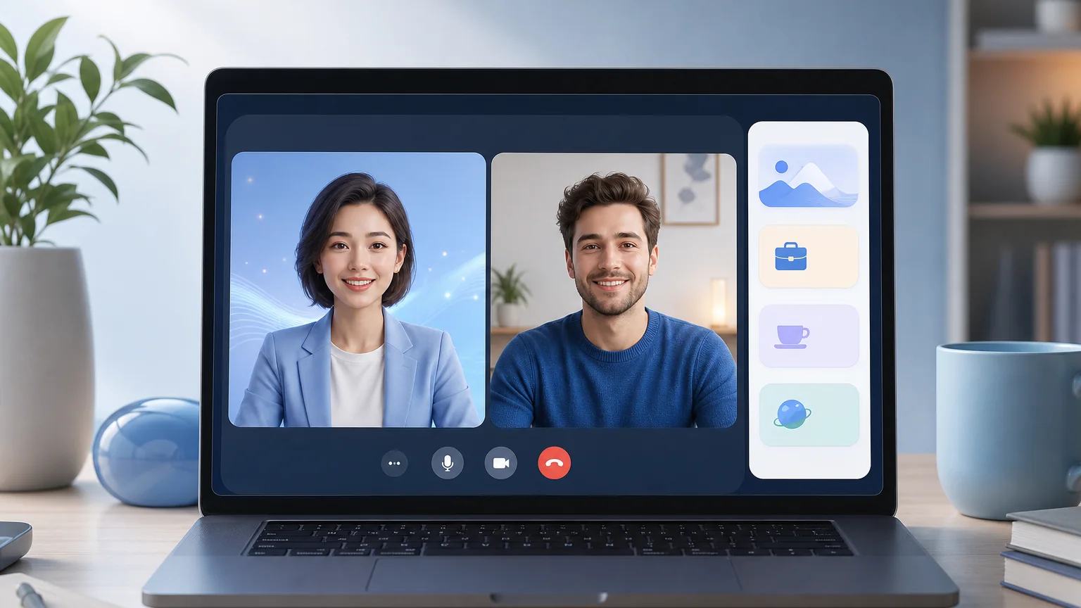 Yappa AI roleplay running in a desktop Google Meet-style business call